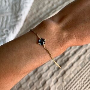 DAVID YURMAN Yellow Gold Hampton Blue Topaz Diamond Bracelet